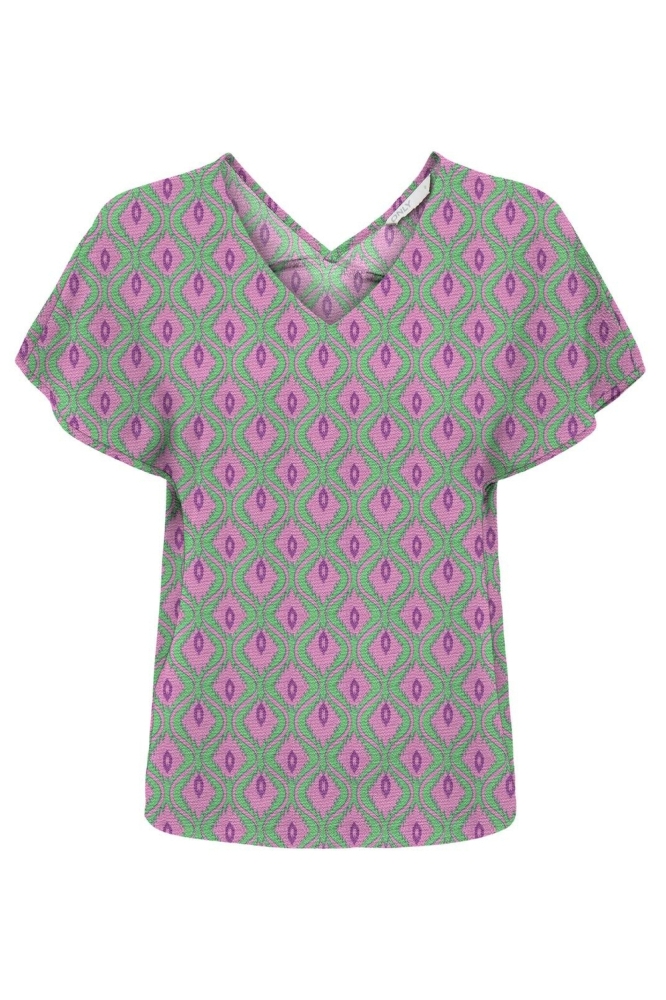 ONLNOVA LIFE VIS S/S EMMY TOP AOP 15291289 DEEP MINT/522 VIBRAN